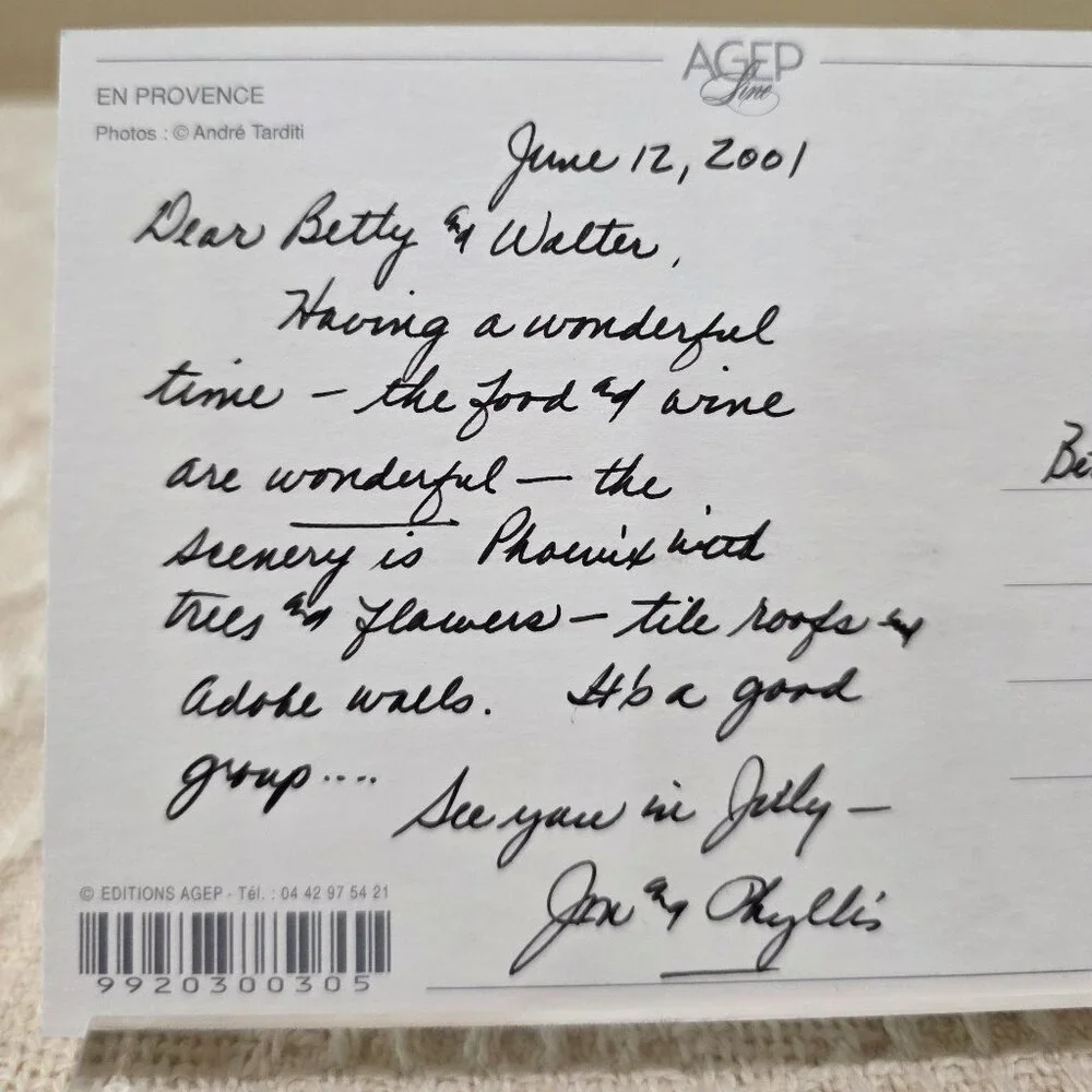 June 12, 2001 En Provence Andre Tardeiti Editions AGEP Postcard Written No Post